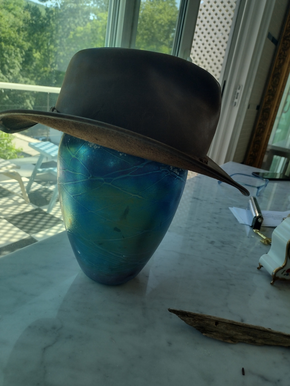 Men's Leather Western Hat in Dark Brown - Classic Braided Band - Picture 2 of 8